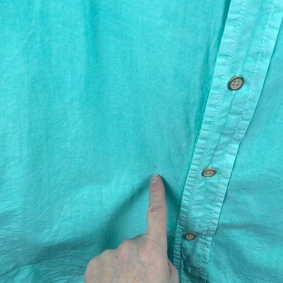 Pussers Aqua Distressed Wash Embroidered Nautical Flags Button Up Shirt XL - Picture 11 of 12